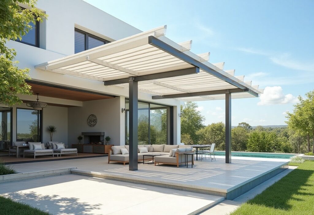 פרגולה חשמלית נאספת