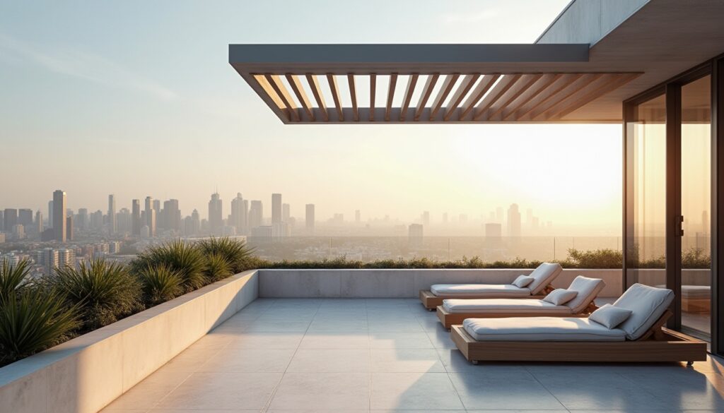 פרגולת אלומיניום בפנטהאוז